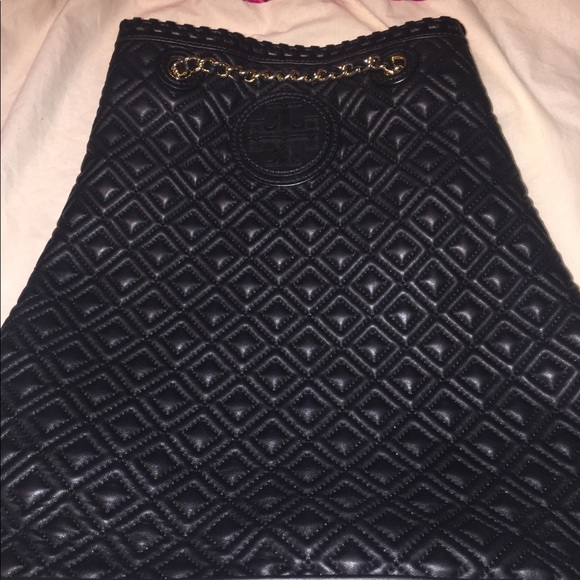 Tory Burch Black Quilted Leather Drawstring Backpack main image 5